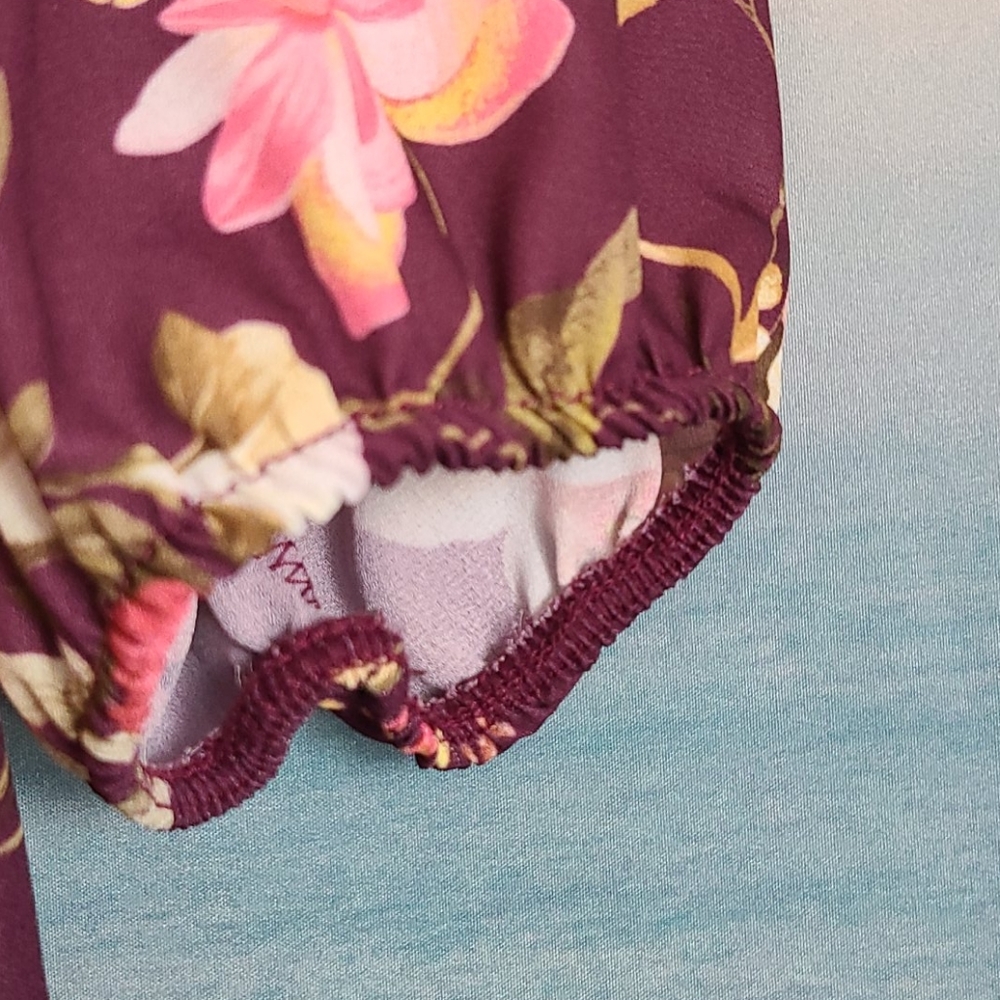 Women's Sweet Pea Purple Blouse 3/4 Sleeve Size L - Picture 4 of 7